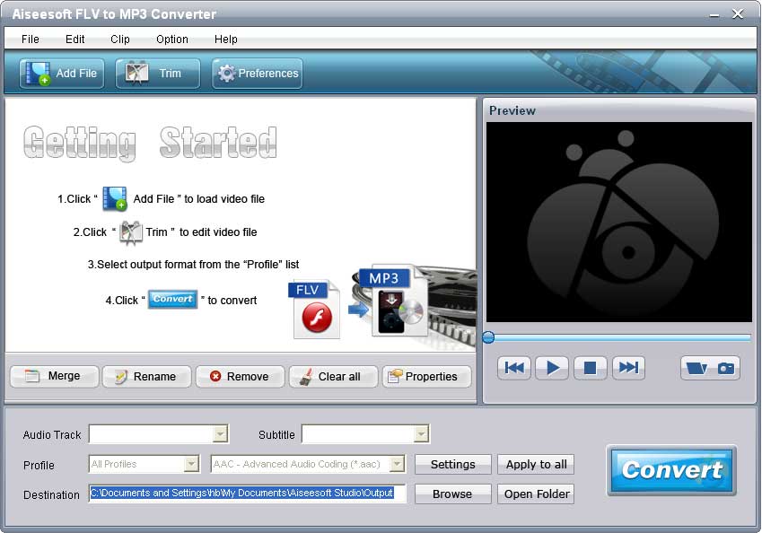 FLV to MP3 Converter Screenshot