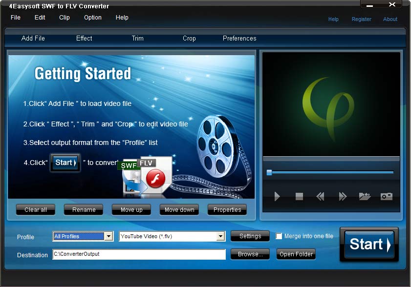 SWF to FLV Converter Screenshot
